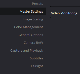 Master Settings